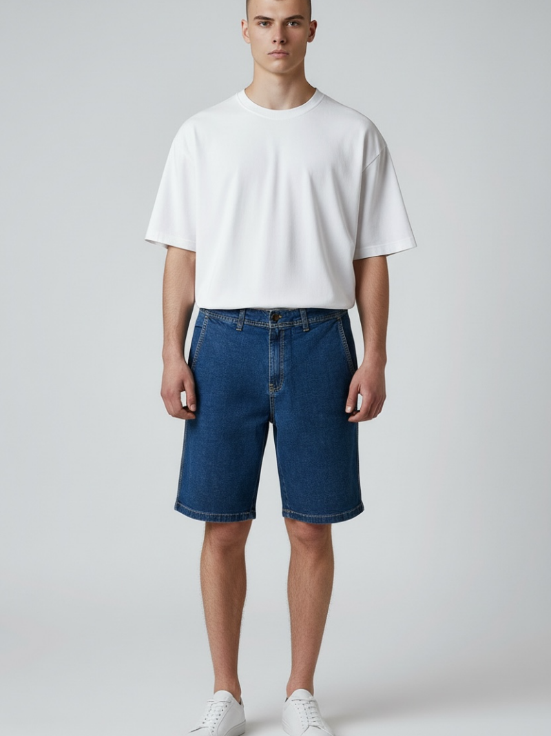 bermuda masc. jeans alfaiataria stone